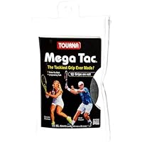 Unique Tourna Mega Tac Tennis Racket Tacky Replacement XL Grip - Black, 10-Pack