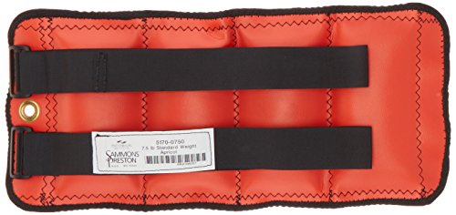 Sammons Preston Cuff Weight, 7.5 lb, Orange, 2 Velcro Strap & D-Ring Closure, Grommet for Easy Hanging, Lead Free Steel Ankle & Wrist Weights, For Strength Building & Injury Rehab, Sold Individually - Thumbnail 2
