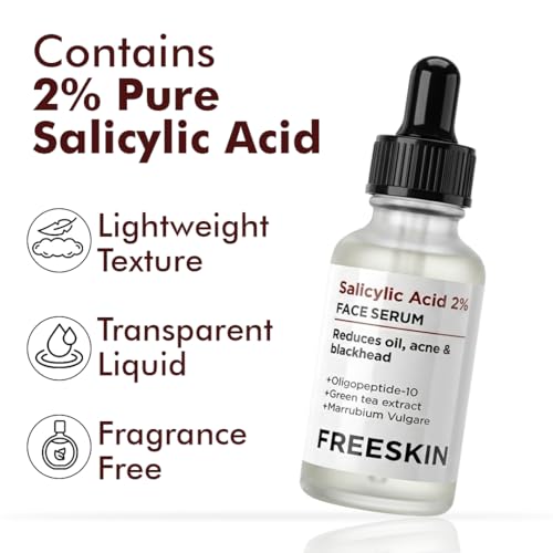 Image of Freeskin 2% Salicylic Acid Face Serum for Oil Control, Blackhead Removal & Anti-Acne Care | Skin Refinement, Hydration & Repair | Suitable for All Skin Types | 30ml