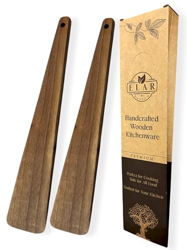 ELAR-Handmade Walnut Wood Spatula Set - Eco-Friendly, Non-Toxic, Natural &