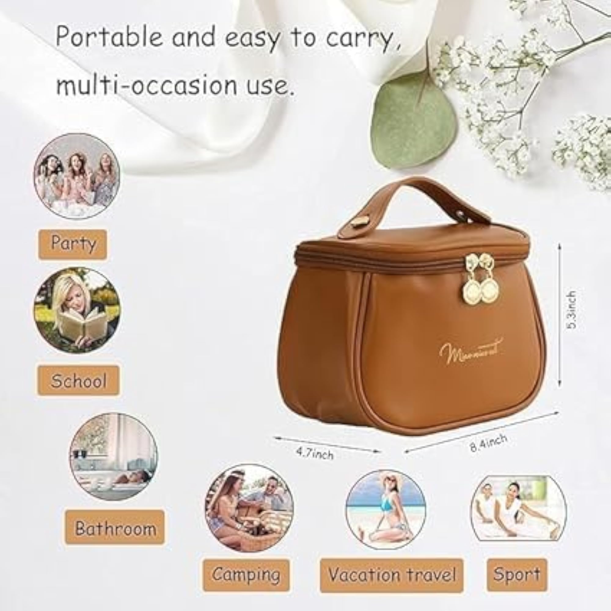 Large Capacity Travel Cosmetic Bag with Handle