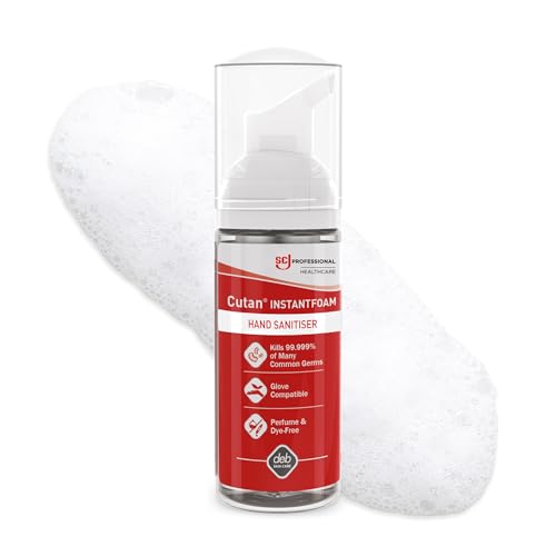 SC Johnson Professional Cutan InstantFOAM Alcohol-Based Foam Hand Sanitiser Full Virucidal Protection Non-Sticky Perfume Free Dye Free 47ml Pocket Bottle For Professional Use Only