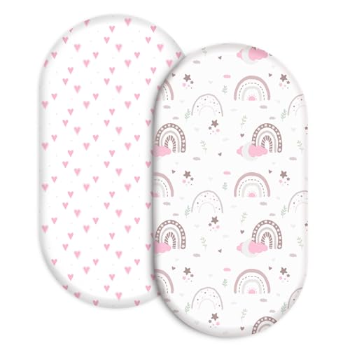 Bassinet Sheets 2-Pack for Newborn Baby Boy and Girl Gender