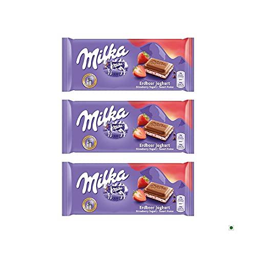 Milka Strawberry Yoghurt Milk Bar (Pack Of 3) - 300 Gm