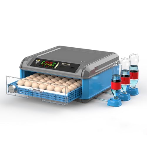 FBJAMZ Incubadora automática de huevos con volteador automático digital para pollo, pato, codorniz, máquina para incubar aves de corral (64 huevos)