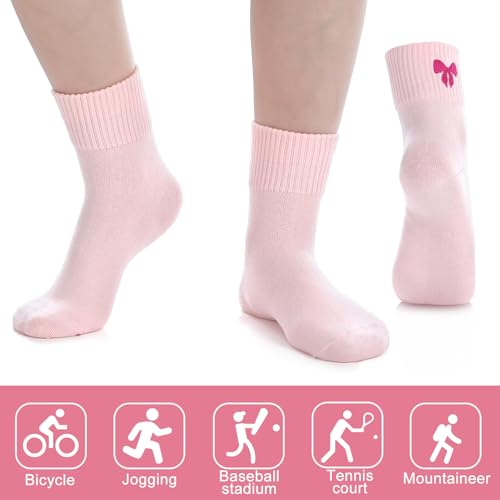 Image of Eurzom 10 Pairs Socks Womens Crew Elastic Ankle Length Cotton Socks Aesthetic Cute Lightweight Low Cut Gifts for Women
