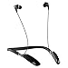 iDeaUSA Active Noise Cancelling Bluetooth Headphones Wireless Neckband In Ear Earbuds with Built-in Microphone, Sweatproof, 20 Hours Playtime, Stereo Earphones for Running, Sports - Black