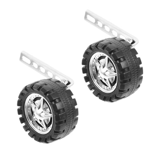Ruedas de Entrenamiento para Bicicleta INOOMP con Bastidor Plateado y Campana Incluida, para Equilibrio y Soporte, Color Negro miniatura 1