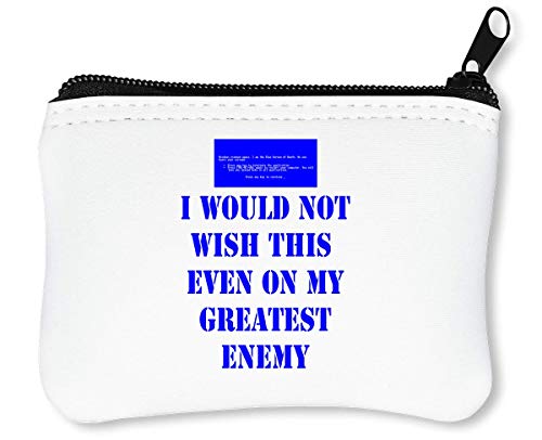 Preisvergleich Produktbild Screen of Death Funny Slogan Reißverschluss-Geldbörse Brieftasche Geldbörse