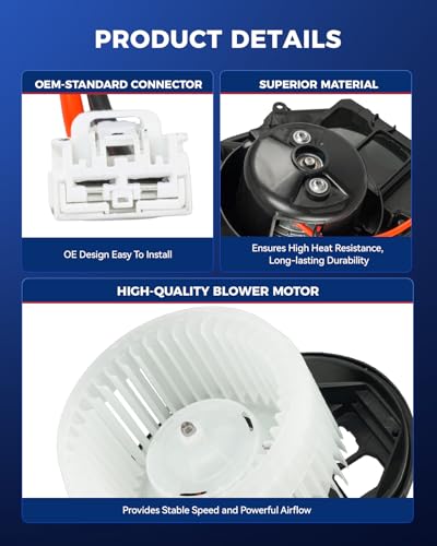 Image of KAX AC Blower Motor Fit for Volvo S60 2001-2009, S80 1999-2006,V70 2001-2007, XC70 2003-2007, XC90 2003-2014 HVAC Heater Blower Motor Replaces# 700186,75163,75861