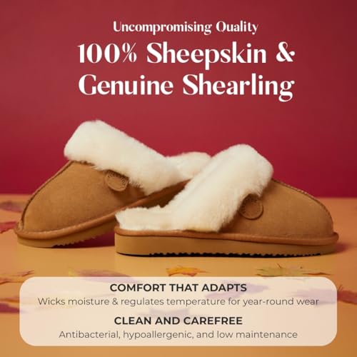 Image of Dearfoams Women's Sydney Shearling Indoor /Outdoor Water Resistant Scuff Slipper