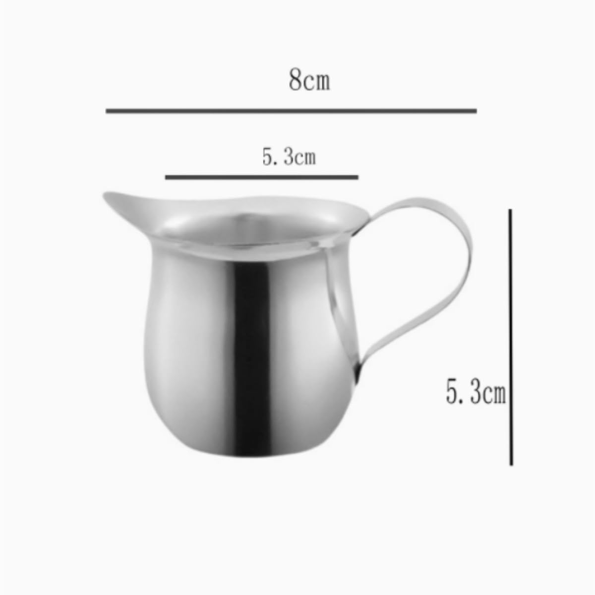 Barchetta per salsa in acciaio inox per condimenti per insalata, lattiera, caffè, crema durevole, essenziale per cucina e ristorante (8 x 5,3 cm)