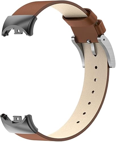 Lederarmband f&uuml;r Xiaomi Smart Band 10 Smartwatch, Ersatz-Lederarmband, Zubeh&ouml;r, kompatibel mit Xiaomi Mi Band 10 Watch Band, Einheitsgr&ouml;&szlig;e, Edelstahl, 0