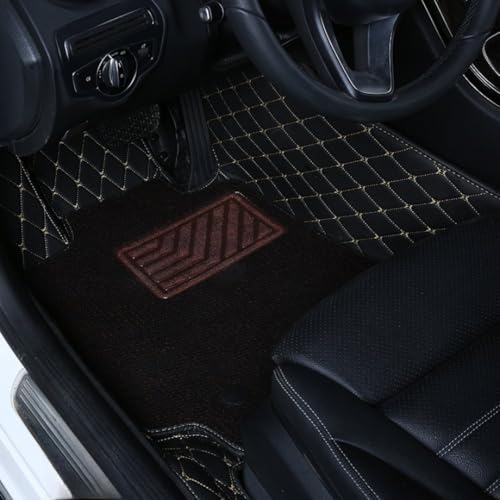 Image of Mr Mattie 7D Car Floor Mat Compatible with Ford Ecosport (2017-2025), Black /Gold