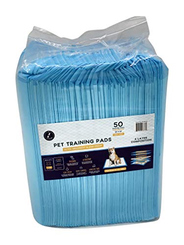 PawFam Fresh Scent Puppy Dog Pet Training Pads, 6-Layer Protection, 22\"x22\" (50 Count)