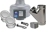 Continental Fan Manufacturing DX150A-ES 235 CFM Energy Star In-Line Duct Fan Bathroom Ventilation Kit from the AXC Collection