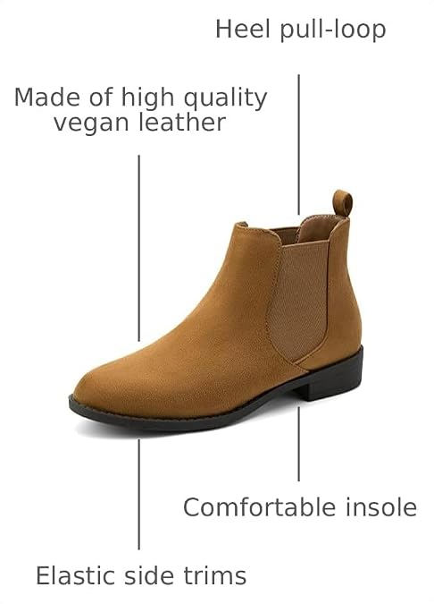 MaxMuxun Women's Ankle Boots Low Heel Chelsea Booties