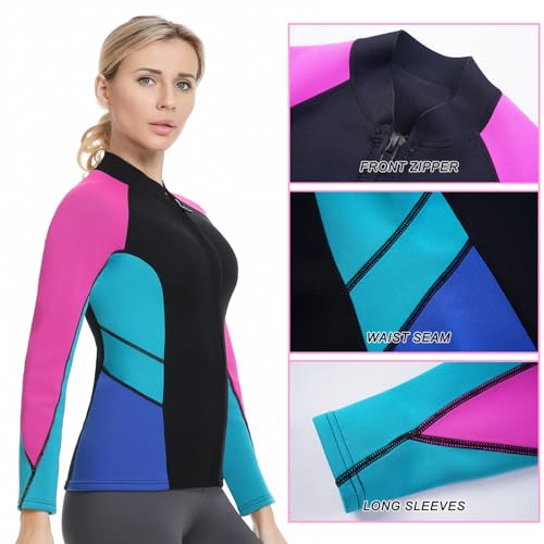 Women Wetsuit Jacket Men Top 2mm and 3mm Neoprene Swim Surfing Kayak miniatura 6