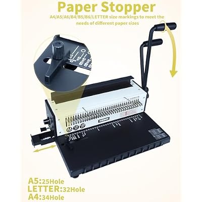 Rayson TD-1500B34R Binding Machine, Round Holes, 3:1 Pitch Wire-O Binder Punch 15 Sheets/Bind 130 Sheets with Sturdy Metal Construction