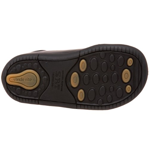 image for Stride Rite Girls SRTech Kids' Elliot Sneaker, Black Leather, 5 Toddle