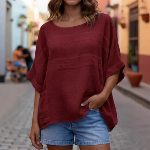 Tunique grande taille à manches 3/4 et empiècement patchwork unique - 3
