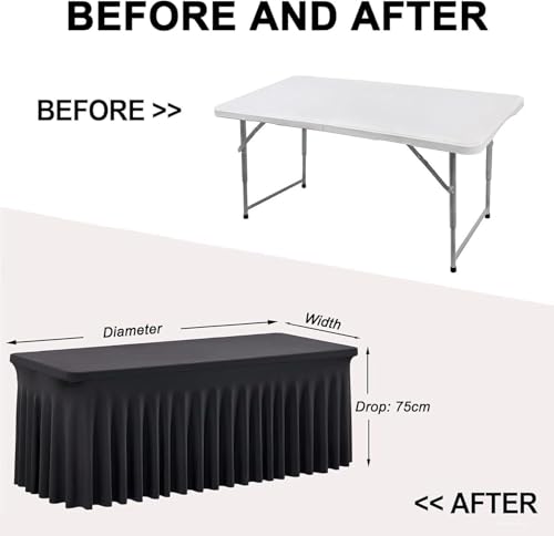 Jupes de table rectangulaires de réception anniversaire 240cm - 5