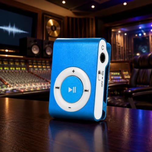 Image of BIGASUO Portable Mini Metal Clip MP3 Player Sport Music Player with SD /TF Card Slot (Random Color Memory Card Not Included, Light Blue
