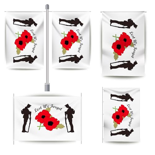 Drapeau Lest We Forget haut de gamme avec couture de précision à la machine - 2