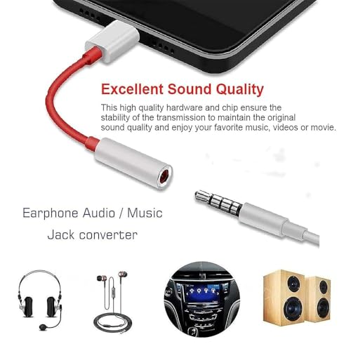 Image of One Plus USB Type-C to 3.5mm Headphone Jack Adapter - Audio Converter Cable Compatible with OnePlus 12 /12R, 11 /11R, 10 Pro /10T /10R, 9 /9T, 7 /7 Pro, Nord Series
