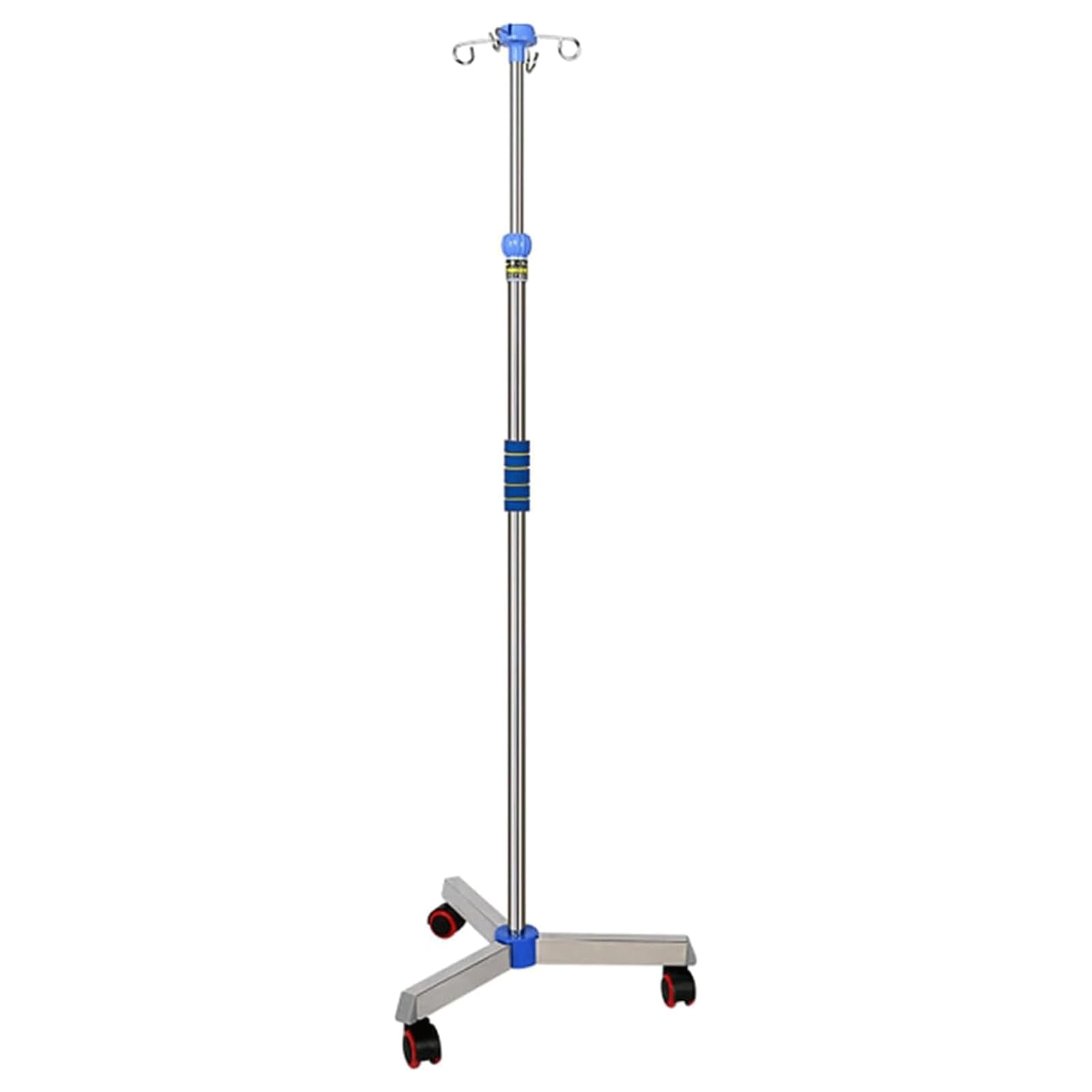 Asta portaflebo da Terra Asta portaflebo in Acciaio Inox Asta portaflebo Regolabile in Altezza su Ruote Asta portaflebo con 4 Ganci