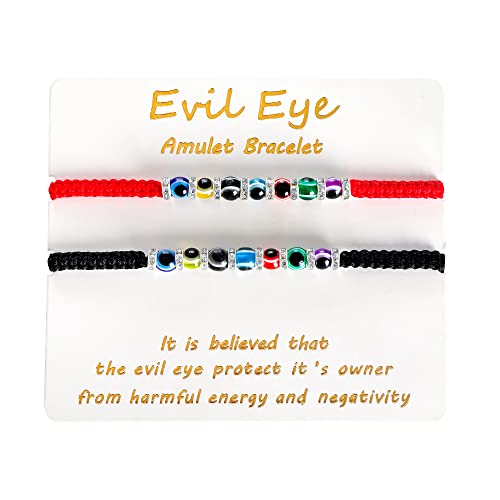 Evil Eye Bracelets Couples Bracelets Handmade Red String Kabbalah Protection Bracelet Friendship Matching Bracelets Boyfriend Girlfriend Valentines Gift