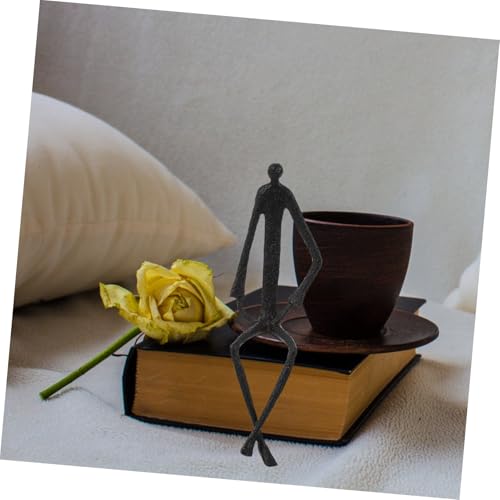 Sculpture abstraite en métal noir Uonlytech pour décoration de bureau