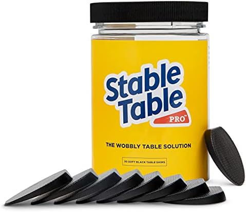 Stable Table - Black Restaurant Table Leg 30 Shim Wedges Premium Furniture Levelers Restaurant Table Shims, Home Improvement DIY Levelers - Rubber Type Texture, Firm, Non-Slip, Doors, Tables and More