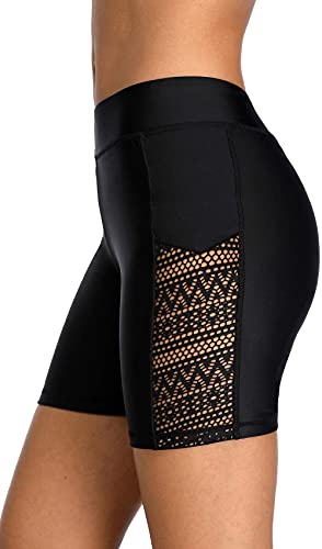 Beautyin Women'S Swim Shorts Side Mesh Boardshort Quick Drying Swimsuit Shorts L thumb #4