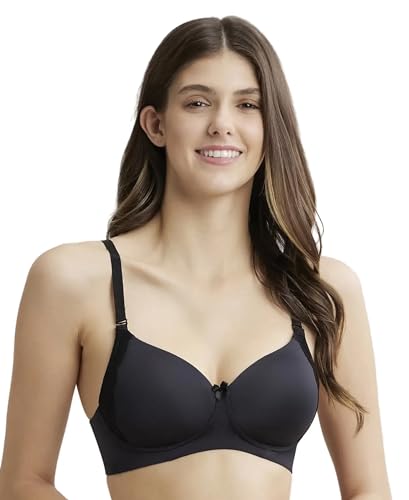 Image of Jockey 1816 Women Wirefree Padded Soft Touch Microfiber Elastane Stretch Full Coverage T-Shirt Bra with Lace Styling