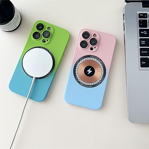 Coque de téléphone pour iPhone 13 Pro Max chic dégradé rose bleu en voyage