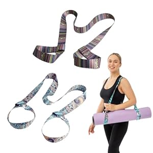 DLPRK 2 piezas Correa ajustable y Cinta Porta Esterilla De Yoga, Para Pilates, Ejercicios, Aeróbica, Colchoneta Fitness Para Exteriores y Deporte