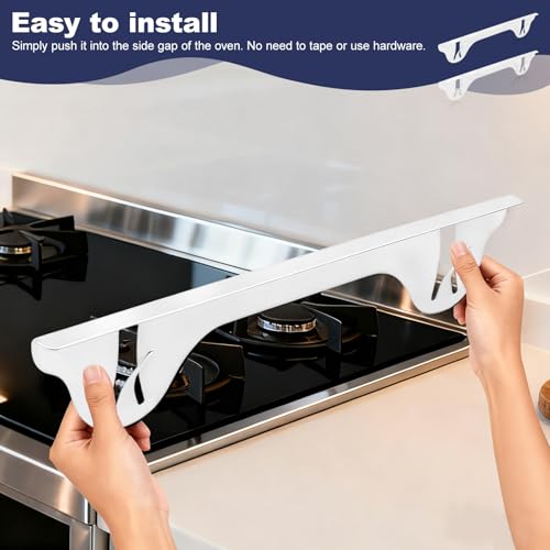 Image of Upgrade 316 Stainless Steel Stove Gap Covers (2 Pack, 23.4 inch, White), Heat-Resistant Stove Gap Filler for Kitchen Counter and Stovetop, Range Trim Kit Oven Gap Guard Between Stove and Counter