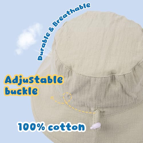 Image of Muslin Baby Sun Hat Sun Protection Baby Toddler Bucket Hats for Boys Girls