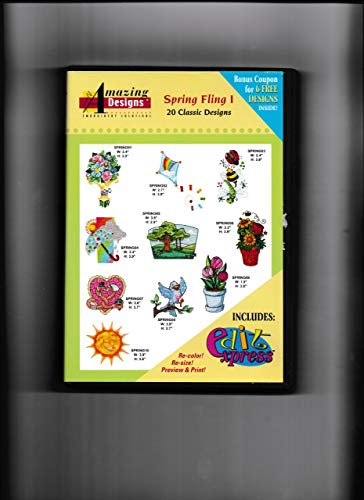 Amazing Designs: Spring Fling 1 â€“ 20 Classic Designs Embroidery