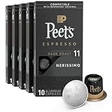 Peet's Coffee, Dark Roast Espresso Pods Compatible with Nespresso Original Machine, Nerissimo Intensity 11, 50 Count (5 Boxes of 10 Espresso Capsules)