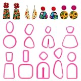 18 Pcs Polymer Clay Cutters Mini Clay Cutters for Polymer Clays Jewelry Earrings Making 18 Shapes Earring Cutter for Jewelry Making Christmas