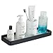 Hoomtaook Duschablage Ohne Bohren Hartglas Badregal Rechteckiges Duschcaddy Ablage Organizer Nail-Free Kein Schaden Selbstklebend Space Aluminium Rostfreier Korb Für Küche Badezimmer Zubehör Schwarz