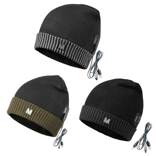 Bonnet tricoté léger et chauffant USB pour la randonnée