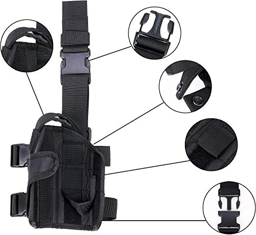 Tactical Pro Sports Adjustable Molle Drop Leg Panel Holster Set Gun Bag Outdoor Hunting Thigh Rig Gun Holster Holder With Magazine Pouch #TOP4