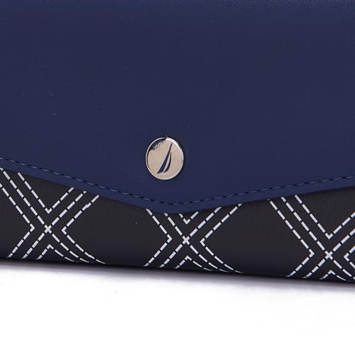 Image of Nautica Money Manager RFID Women's Wallet Clutch Organizer, Navy Blue