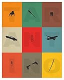 Quentin Tarantino Minimalist illustration 9 Film Poster Collection Cult Movies Print Vintage retro...