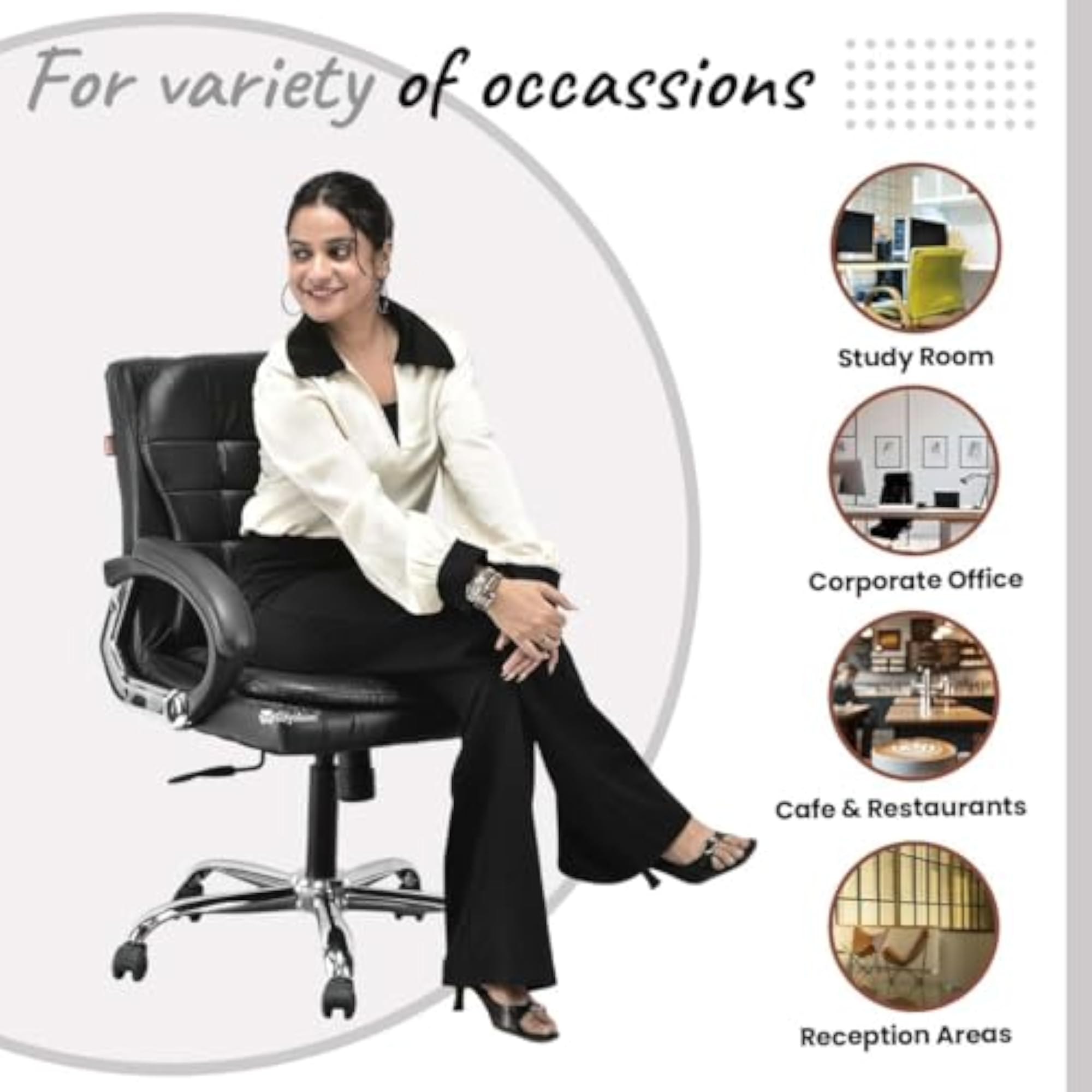 Executive Office Revolving Chair with Double Cushion Seat
