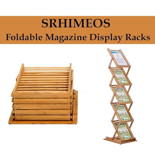 Présentoir à magazines pliable en bambou de haute qualité pour exposition - 2