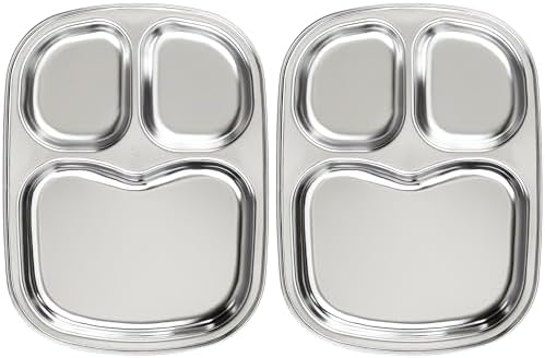 Korean Stainless Steel Divided Plates for Toddlers, Kids, Babies,...